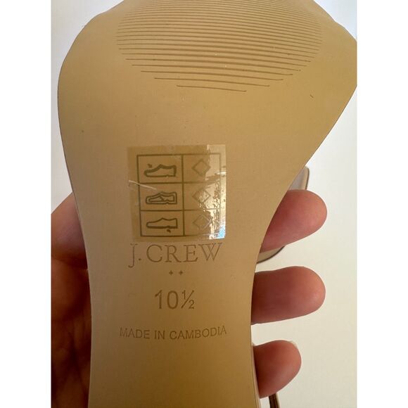 J. Crew Beige Ankle Strap Heeled Toe Strap Neutral Minimalist Heels Sz 10.5 - Picture 8 of 8